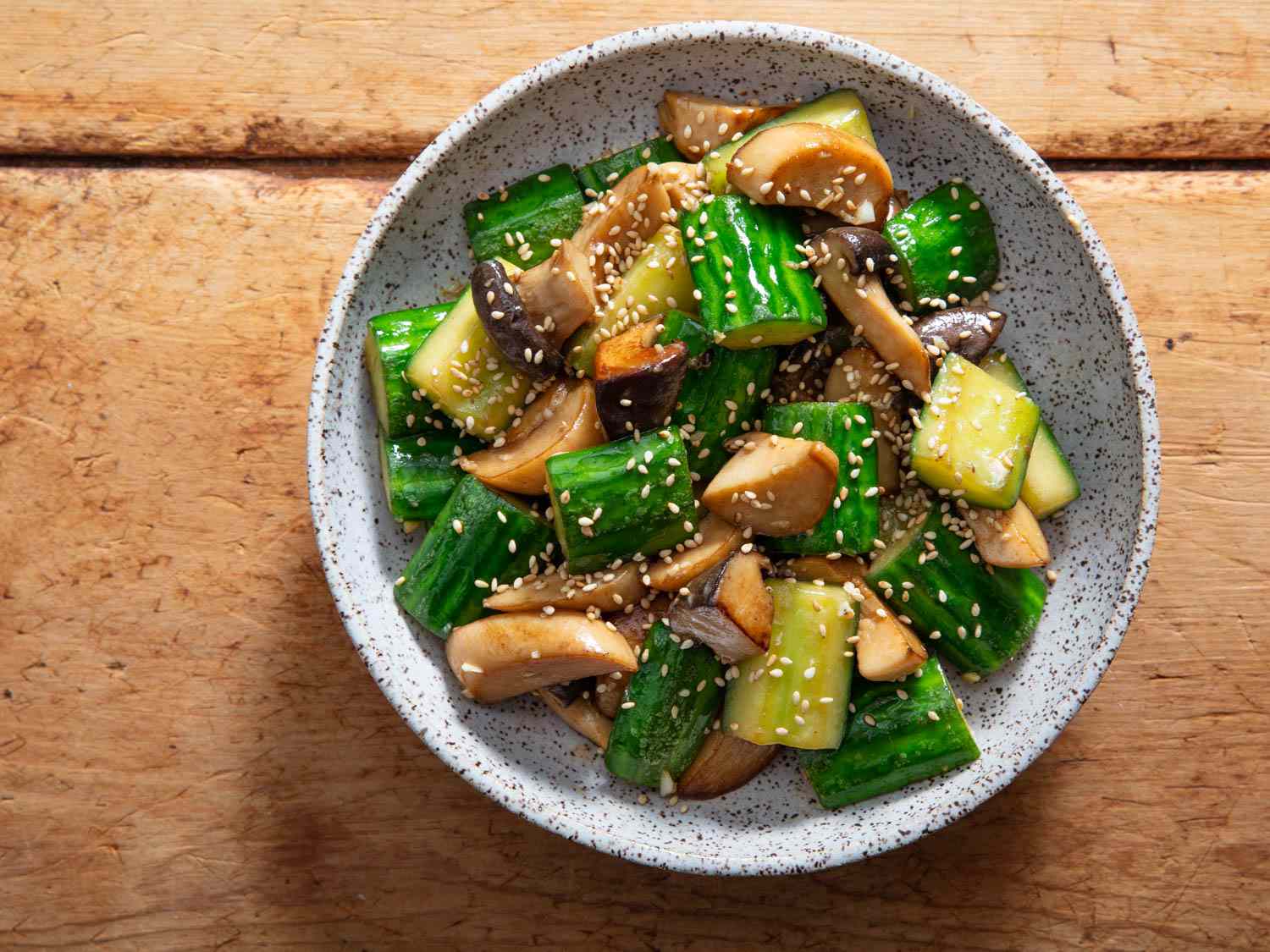 Stir-Fried Cucumbers With Trumpet Mushrooms and Torch Hei Recipe